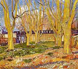 Vincent van Gogh Avenue of Plane Trees near Arles Station painting
